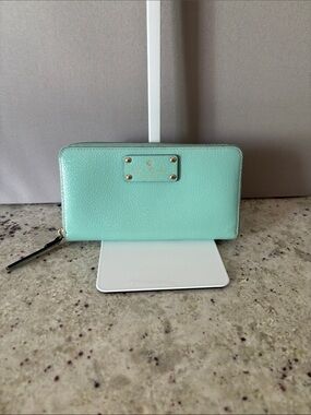 Kate Spade New York Zip Around Wallet - Teal blue